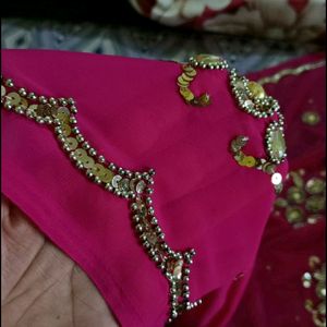 Partywear Saree With Stitched Blouse