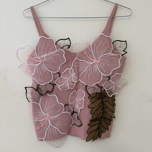 Floral Embroidered 3D Top!