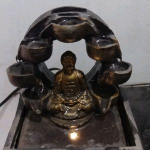 Buddha Statue With Light And Water Fountain