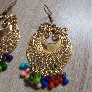 Golden Multi Colour Earrings