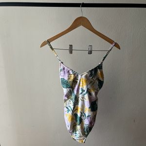 Floral Print Swimsuit  with Back Detailing