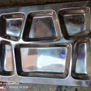 Stainless Steel Tray With 6 Compartment(5Tray)