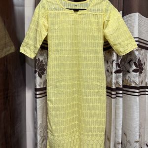 Yellow Chikankari Kurta