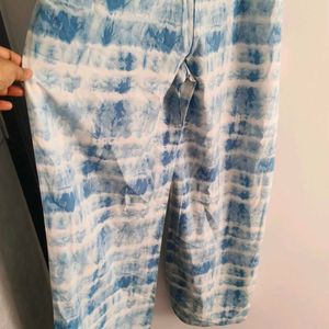 Blue and White Printed Basic Jumpsuit