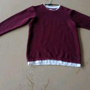 Boys Age 8-10 Maroon Full Sleeves T Shirt