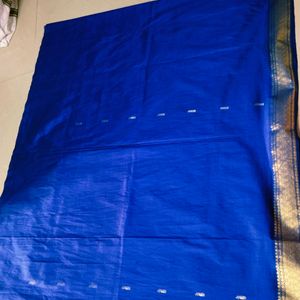 Blue colour pure Kanchi pattu saree