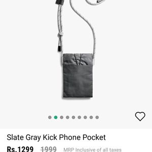 Dailyobjects - Slate Gray kick Phone Pocket