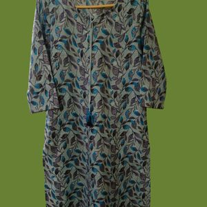 1pc Printed Cotton Blend Kurta