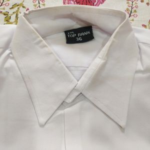 Top Rank White School Uniform Half Sleeves Shirt Size 36 In Very Good Condition