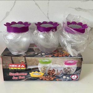 3Pcs Sunflower Jar Set