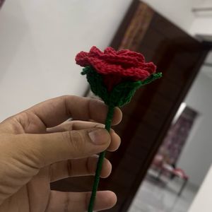 crochet red rose