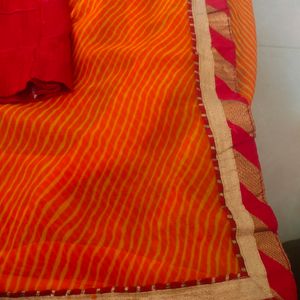 Leheriya Goota Work Saree