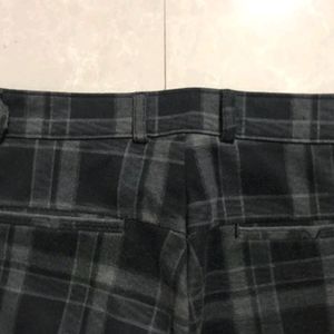 Black And Grey Checkered Formal Pants