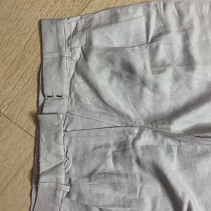 Powder Blue Linen Formal Pants From H&M