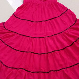 Pink Layer Frok For Girls