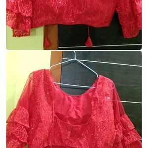 For happy 23new blouse chilli red