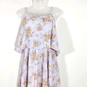 Lavender Printed Casual Dress (Women)