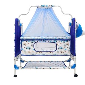 BABYBLESSING Metal Baby Cradle With Swing And Mosq