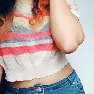 Knit Colourful Crop Top