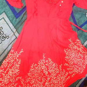 Combo Flared Pink Kurti