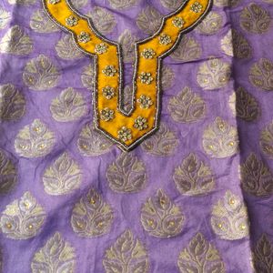 2 Light Purple Kurta Front Fabric