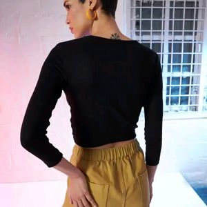 Sassafras Black Crop Top