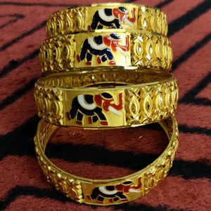 1 Gram Gold Plated Bangles Set Of 4