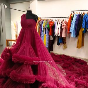 Designer Heavy Ruffle Gown