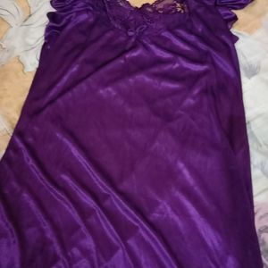 Free Size 2 Pic Unused New Purple Colour Nighty  Size Issue