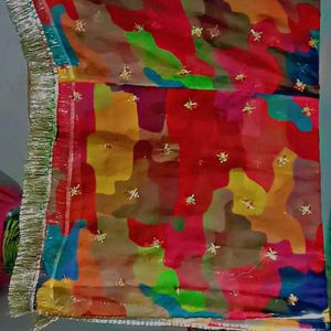 Most Demanding Multicolour Rajputi Odhna  Handwork