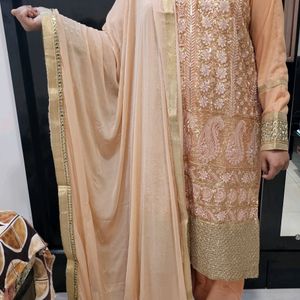 4 PIECE MIRROR WORK KURTA AND BOTTOM WITH JACKET