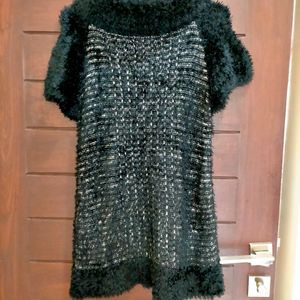 Black Woolen Long Top Cum Dress