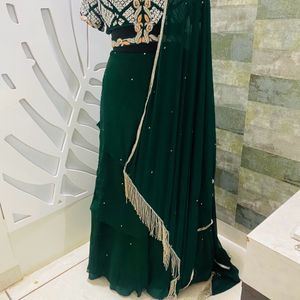 Bottle Green Lehenga