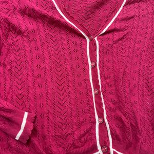 Pink Full Sleeves Sweater