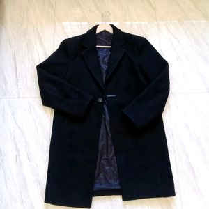 Unisex Long Coat/Over Coat Black For Winter