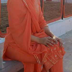 Orange Silk Suit Set