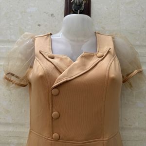 Nude Colour Bodycon Mini Dress For Women's