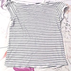 Black N White Stripped Tshirt