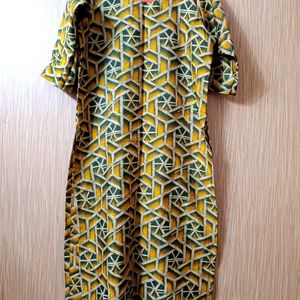 Xl Kurti Geometric Pattern