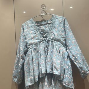 Floral Blue Women’s Top