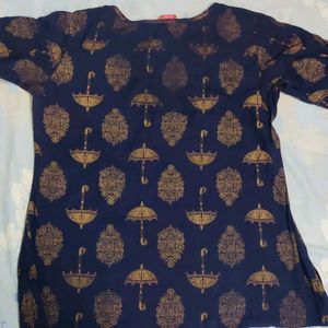 Short Navy Blue Kurti