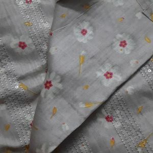 Glace Cotton With Handwork Suit