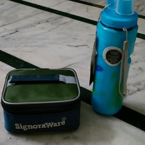 Combo Of Signoware Lunch Box & LOTTO water Bottle