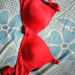 Hot Red Paded Bra