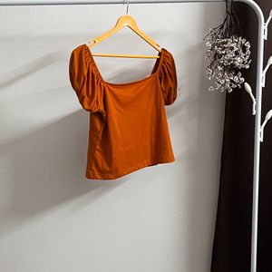 New Orange Knot Top