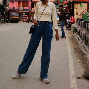 Ribbed Full Sleeves White Top Wore Only Twice