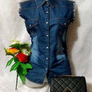 Denim Sleeveless Top