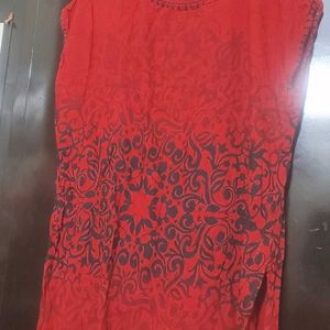 Red Cotton Top For Girl Or Woman 38 Bust