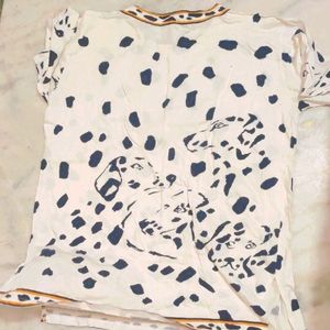 Off White Dog Printed T-shirt For Girl 38 Bust