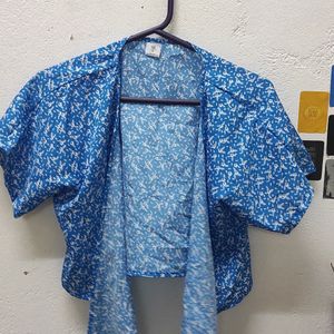 Blue Crop Shirt